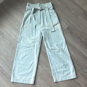 ASTR label high waisted wide leg denim with tie knot belt